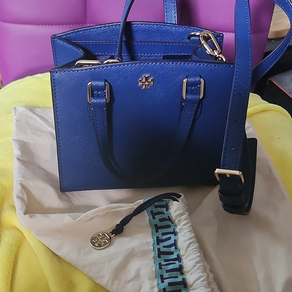 Tory Burch Blue Satchel New - Picture 8 of 8